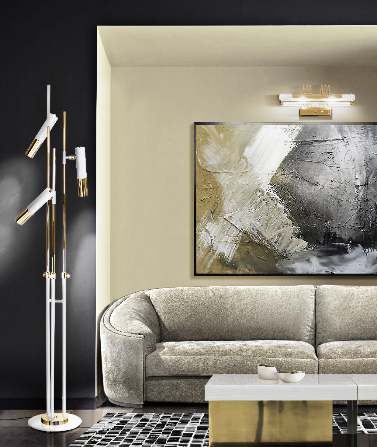 MODERN LIVING ROOM WITH GOOD LIGHTING