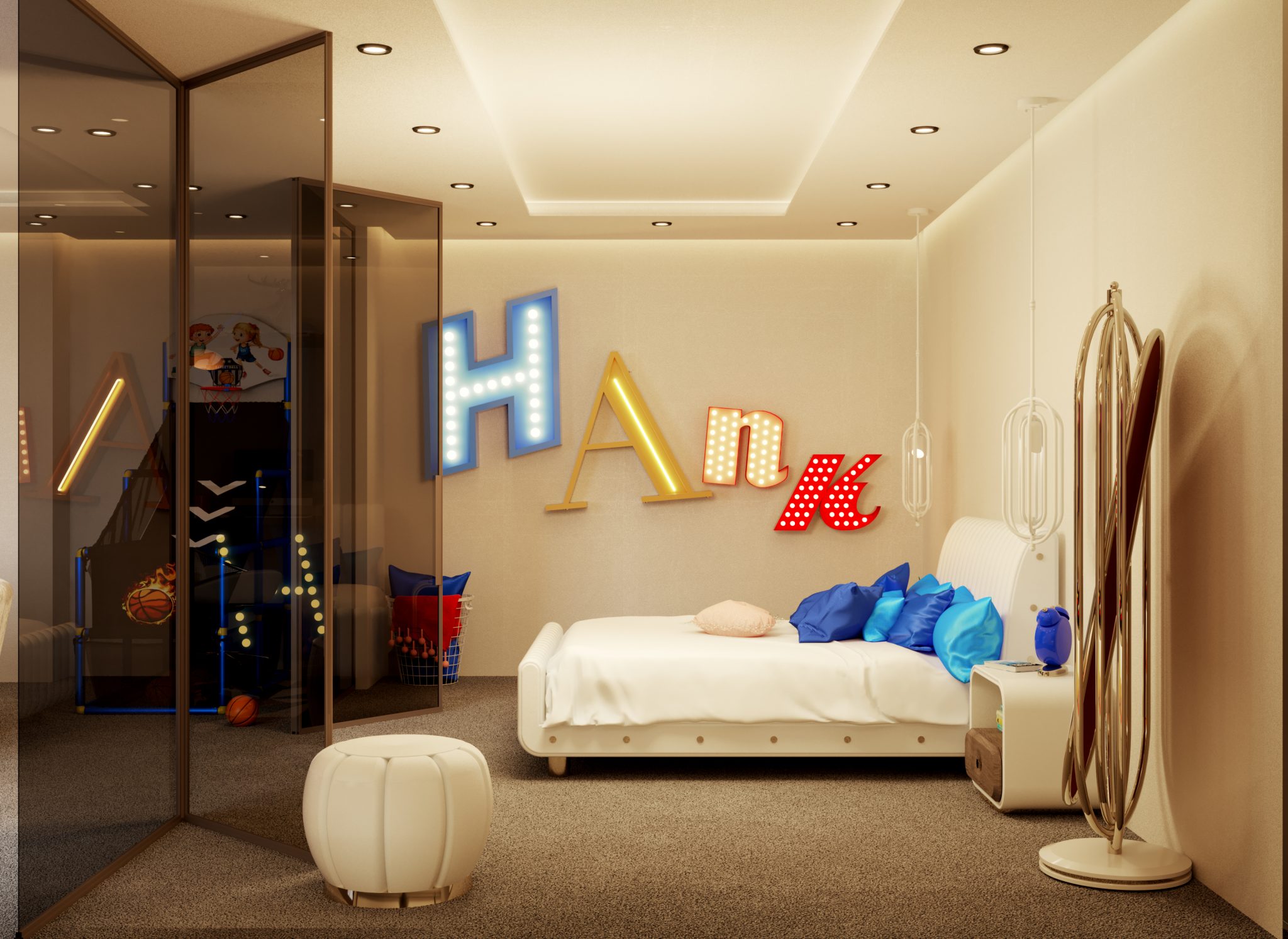 Exclusive Child's Bedroom Decorated With High-End Lighting
