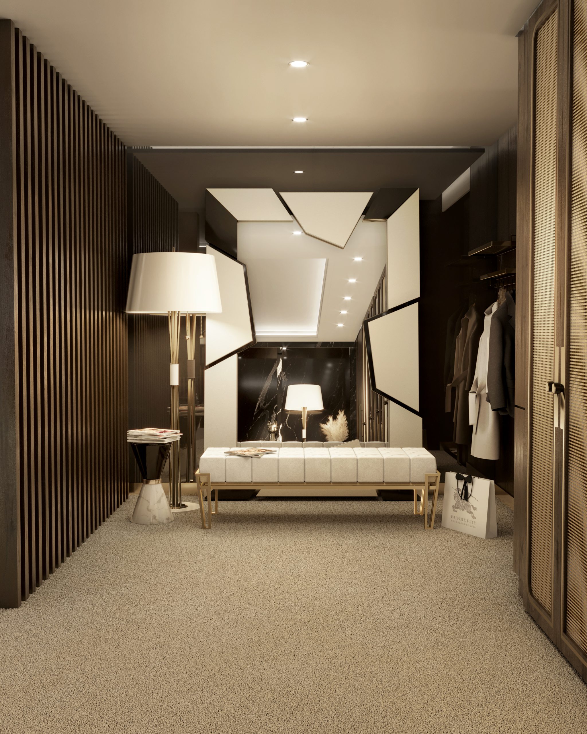 A CLOSET AREA WITH ESSENTIAL ELEMENTS